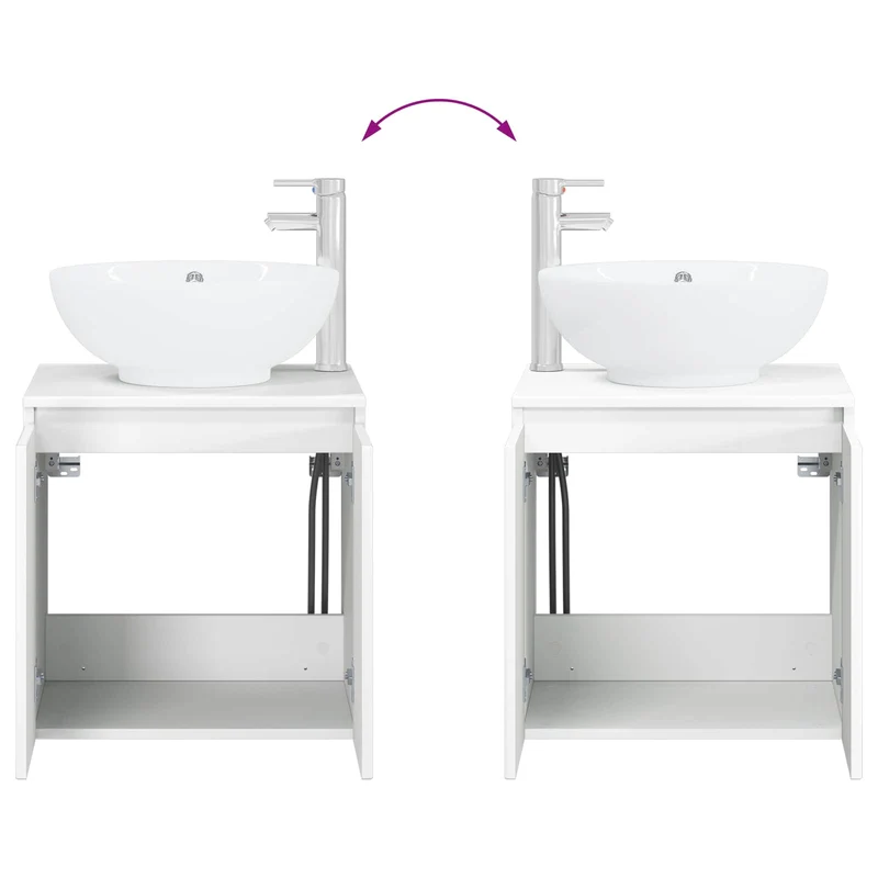 Bathroom Furniture Set 2 pcs High Gloss White Engineered Wood