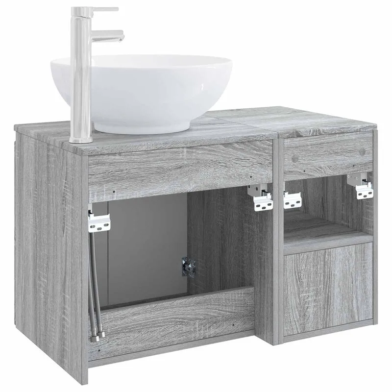 Bathroom Furniture Set 2 pcs Grey Sonoma Engineered Wood
