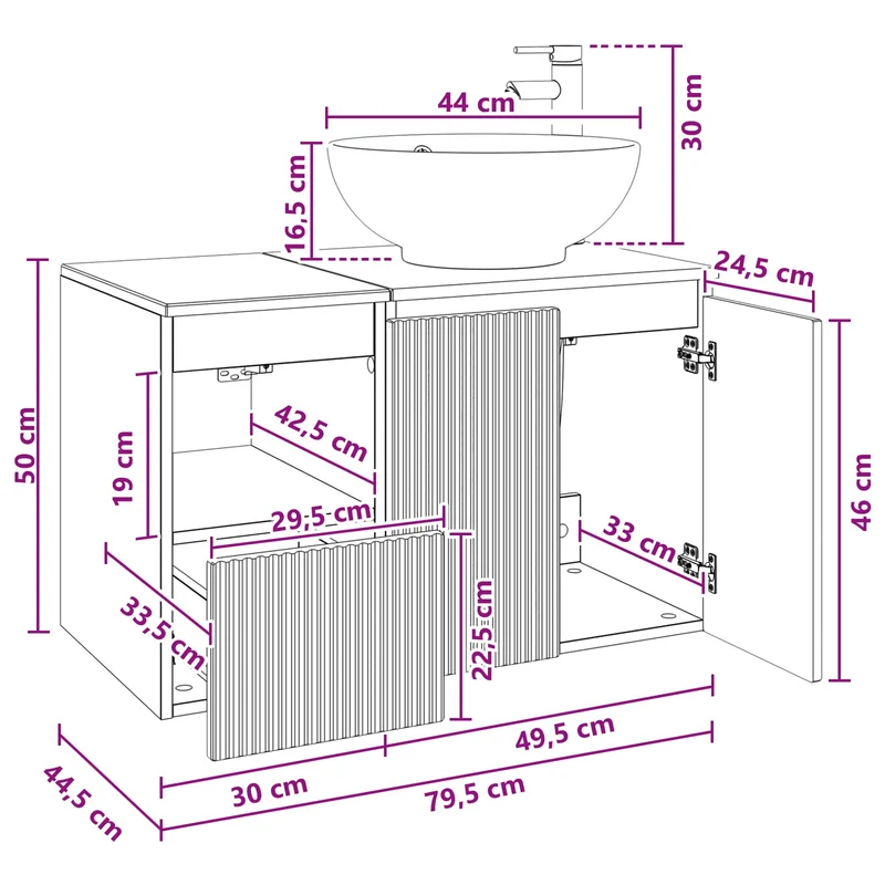 Bathroom Furniture Set 2 pcs Old Wood Engineered Wood
