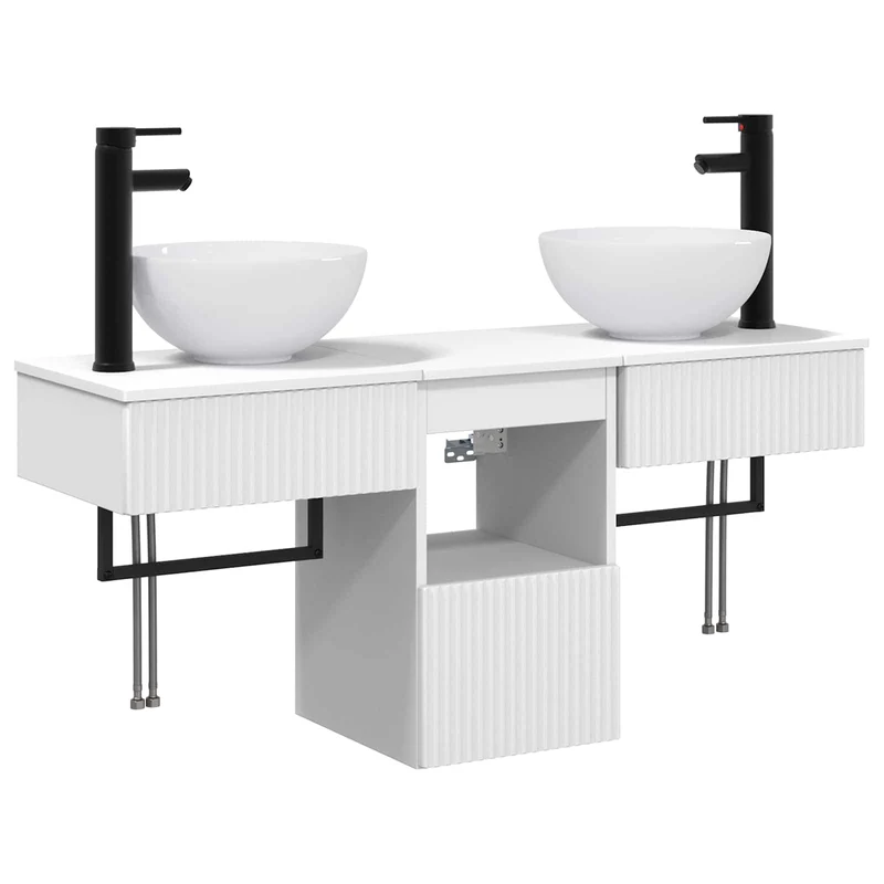 Bathroom Furniture Set 3 pcs White Engineered Wood