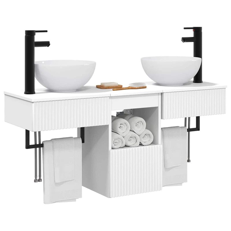 Bathroom Furniture Set 3 pcs White Engineered Wood