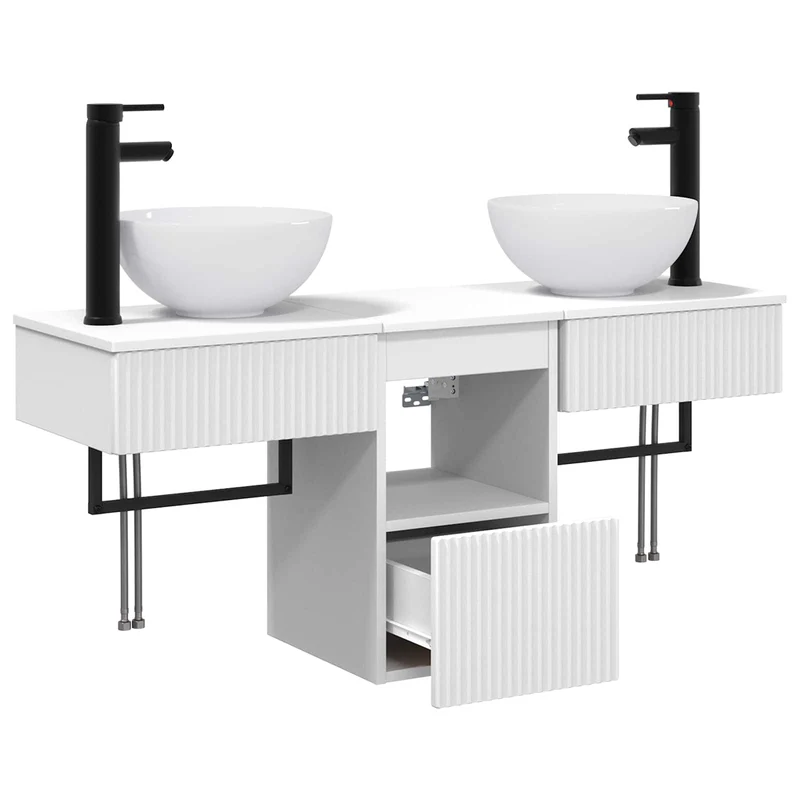 Bathroom Furniture Set 3 pcs White Engineered Wood