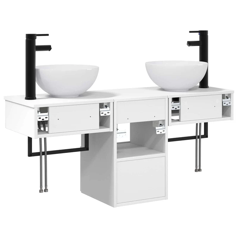 Bathroom Furniture Set 3 pcs White Engineered Wood