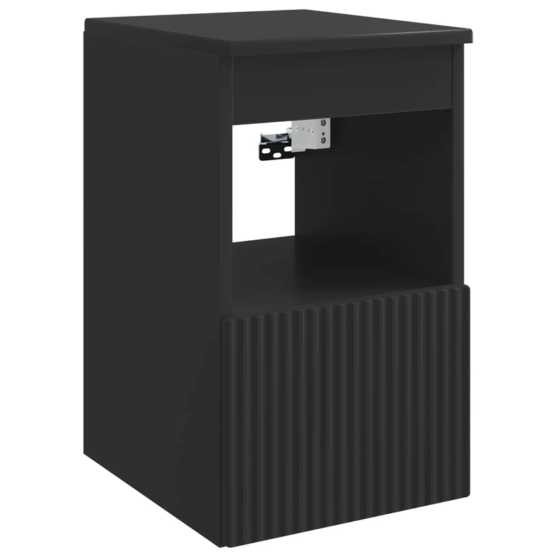 Bathroom Furniture Set 3 pcs Black Engineered Wood