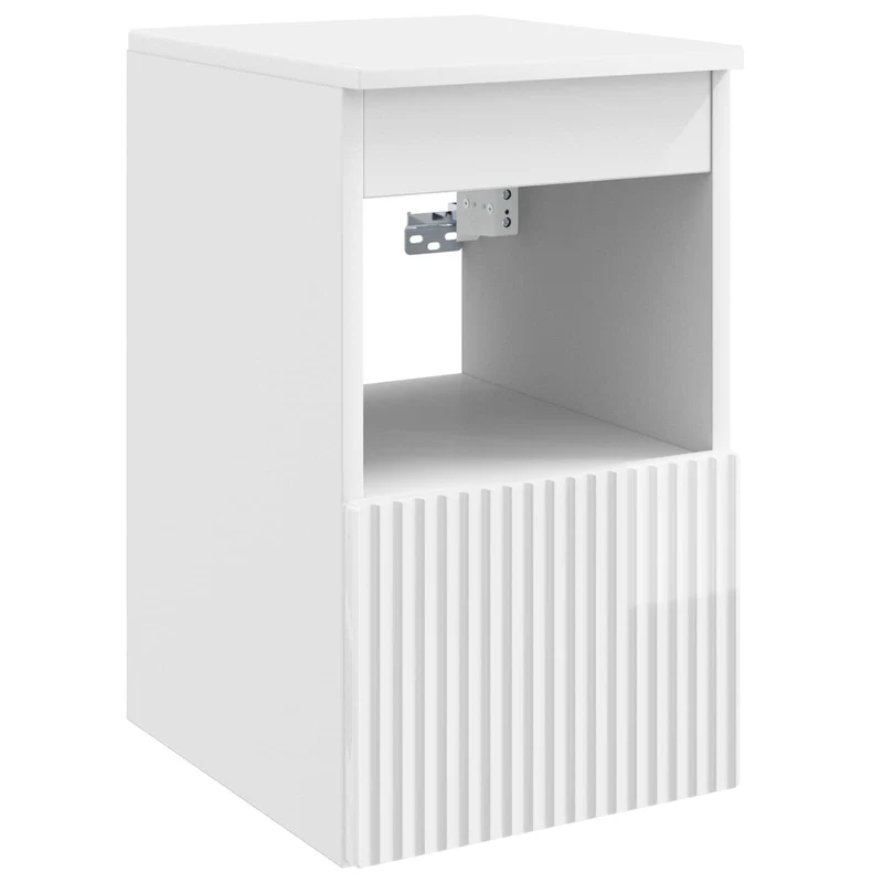 Bathroom Furniture Set 3 pcs High Gloss White Engineered Wood