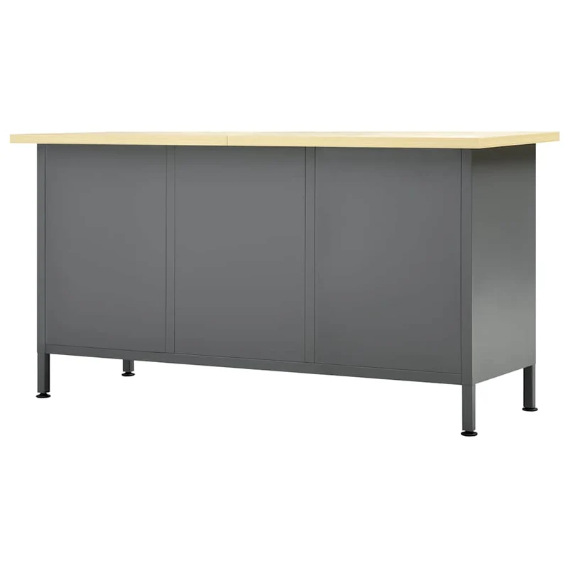 145348 vidaXL Workbench Black 160x60x85 cm Steel