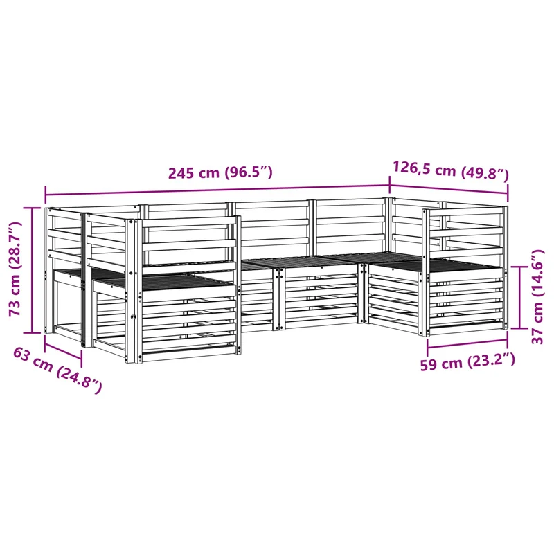 Outdoor Sofa Set 6 pcs Natural