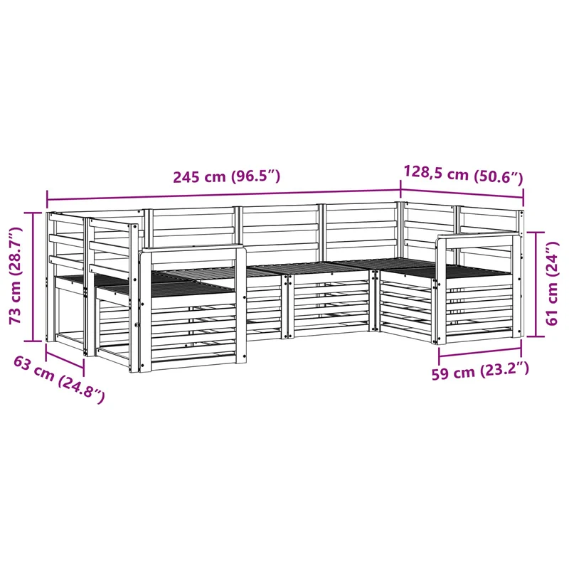 Outdoor Sofa Set 6 pcs Natural
