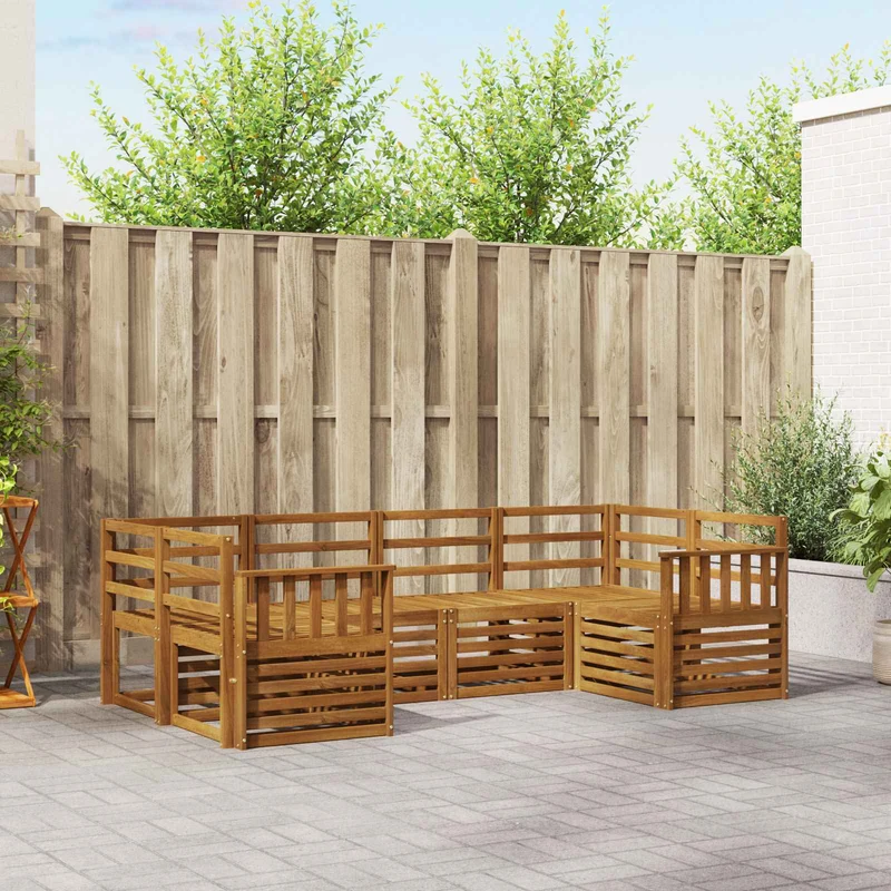 Outdoor Sofa Set 6 pcs Natural