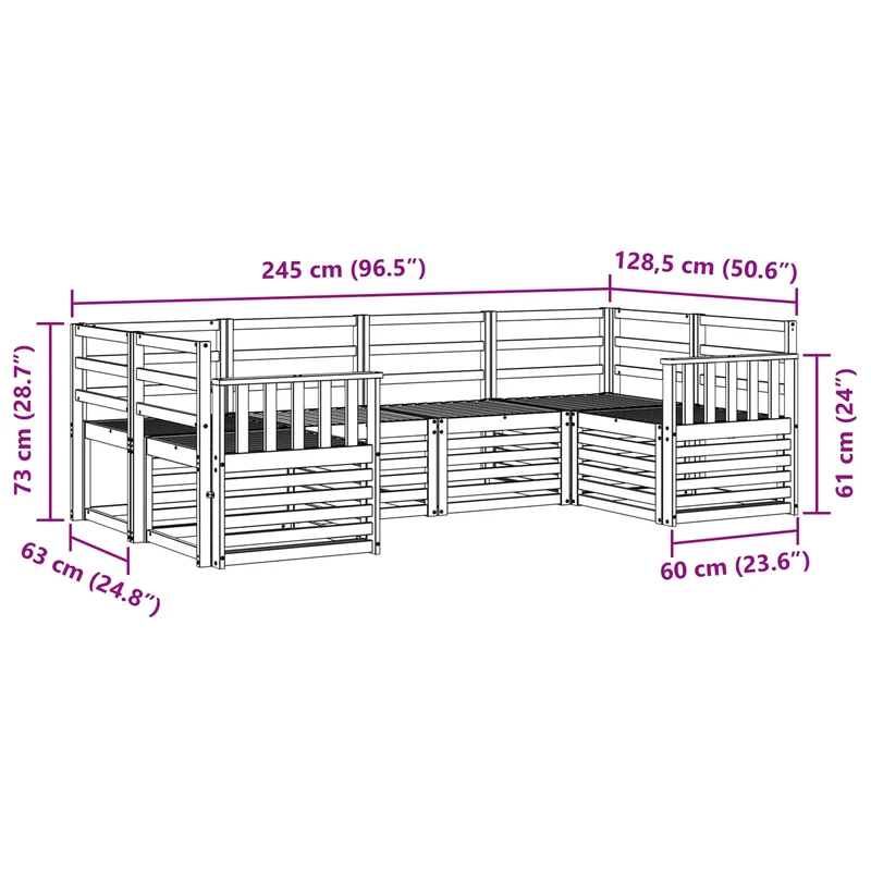 Outdoor Sofa Set 6 pcs Natural
