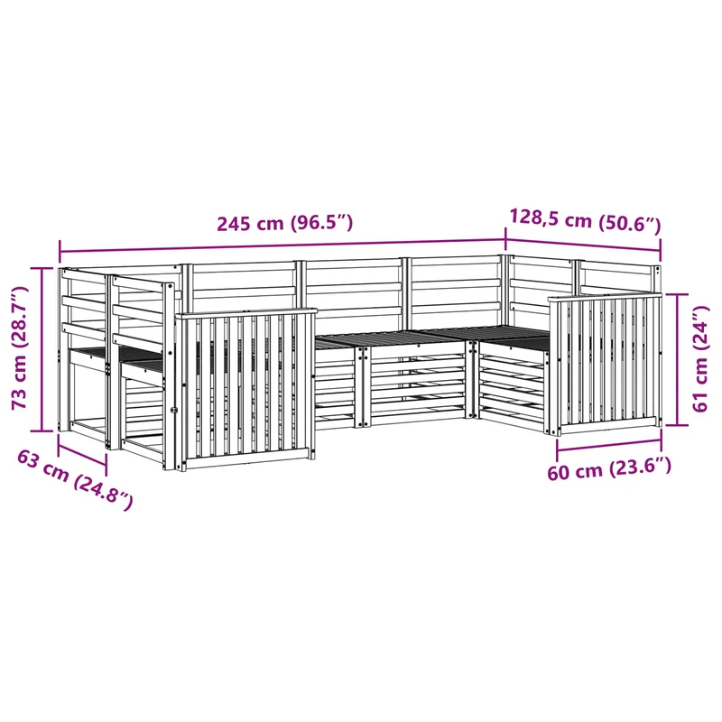 Outdoor Sofa Set 6 pcs Natural