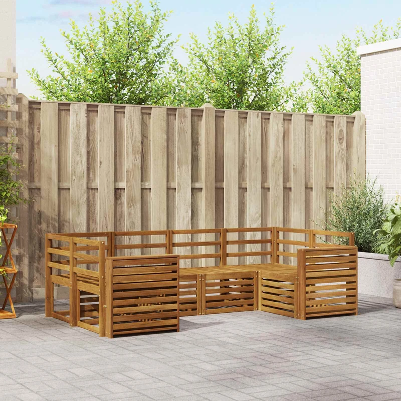 Outdoor Sofa Set 6 pcs Natural