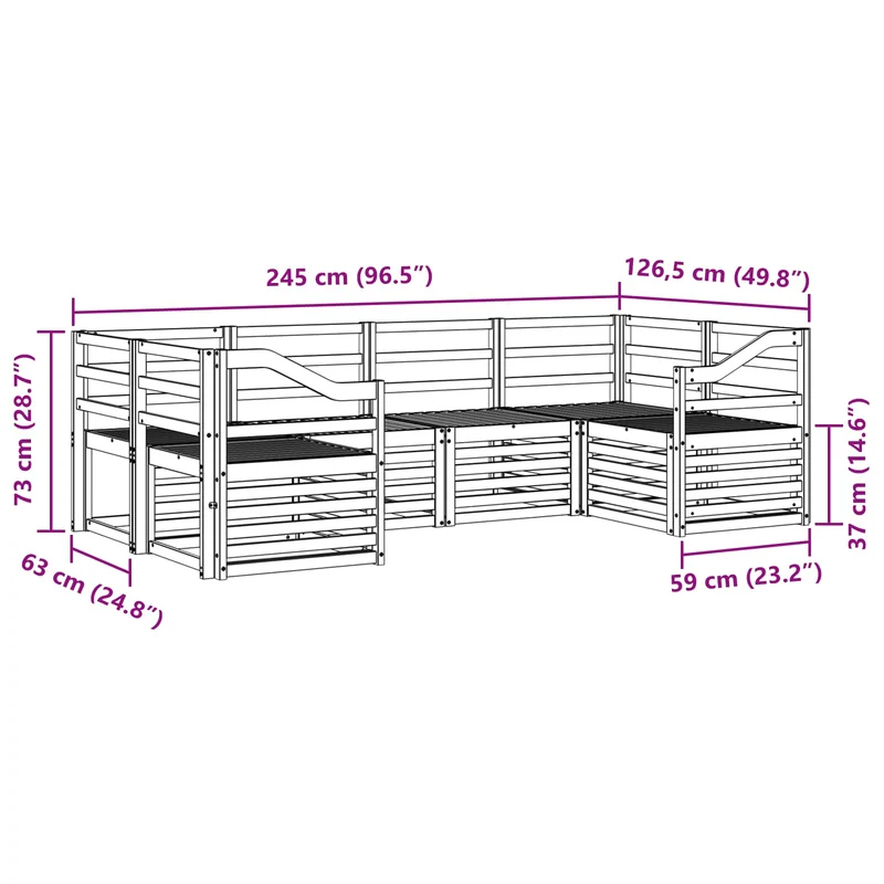 Outdoor Sofa Set 6 pcs Natural