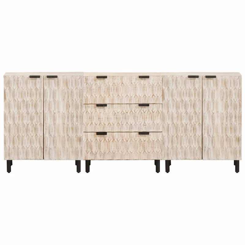 Sideboard 3 pcs 60 x 33 x 75 cm Solid Mango Wood