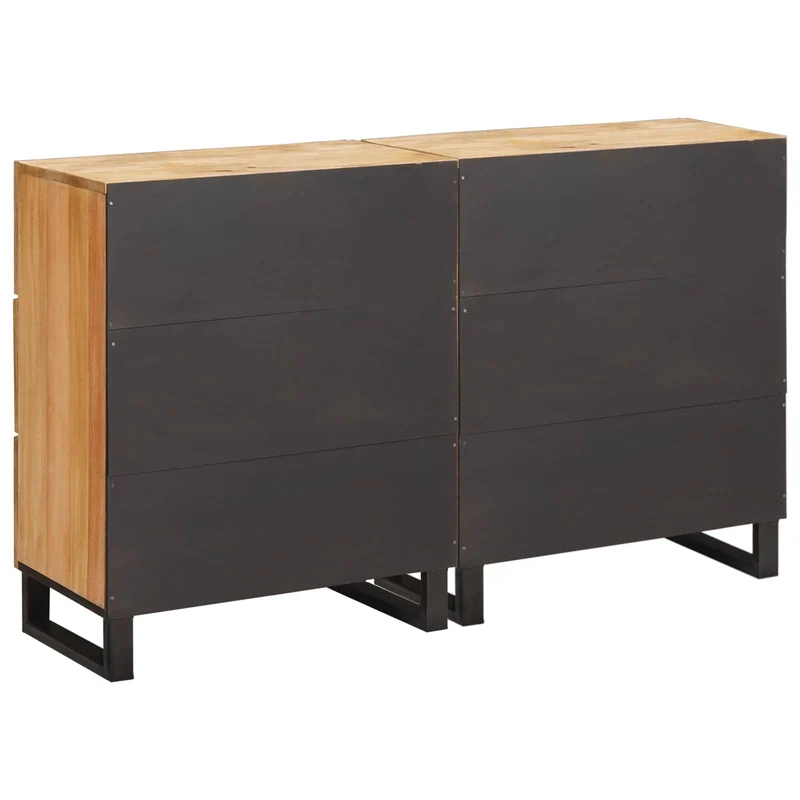 Sideboard 2 pcs 60 x 33 x 75 cm Solid Mango Wood Brown
