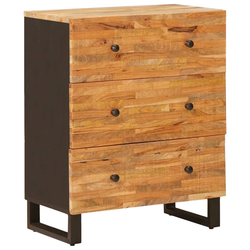 Sideboard 3 pcs 60 x 33 x 75 cm Solid Mango Wood Brown
