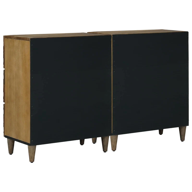 Sideboard 2 pcs 120 x 33 x 75 cm Solid Mango Wood Brown