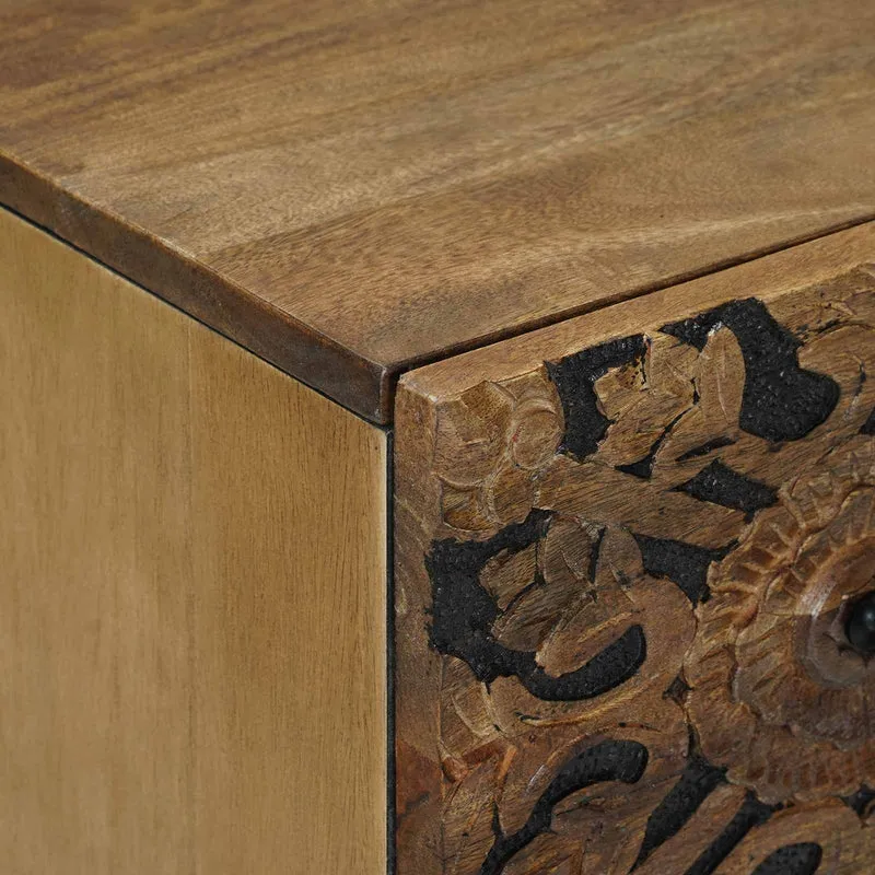 Sideboard 2 pcs 120 x 33 x 75 cm Solid Mango Wood Brown