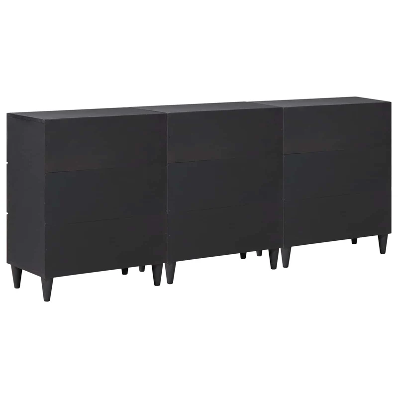 Storage Cabinets 3 pcs 180 x 33 x 75 cm Solid Mango Wood