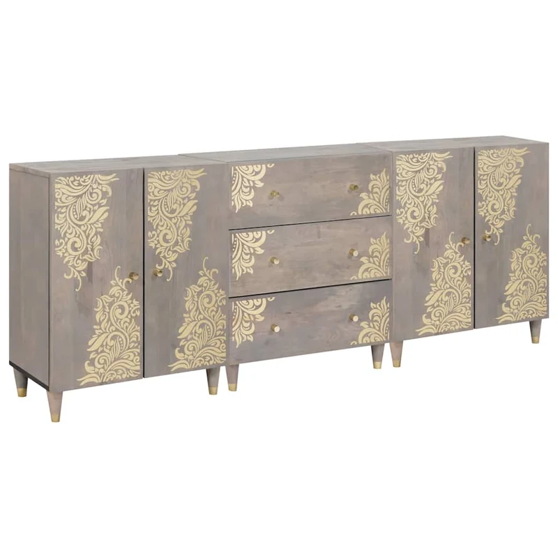 Bathroom Cabinet Set 3 pcs 180 x 33 x 75 cm Solid Mango Wood