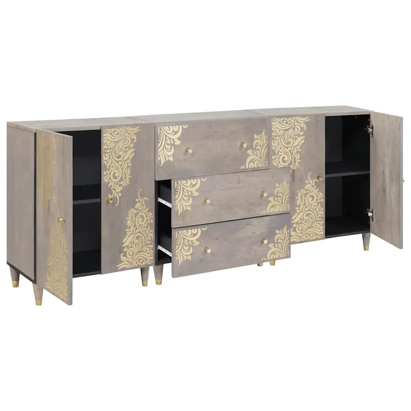 Bathroom Cabinet Set 3 pcs 180 x 33 x 75 cm Solid Mango Wood