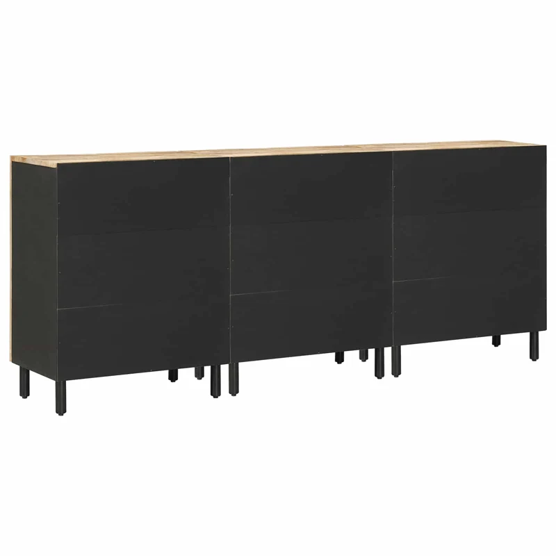 Storage Cabinets 3 pcs 180 x 33 x 75 cm Solid Mango Wood