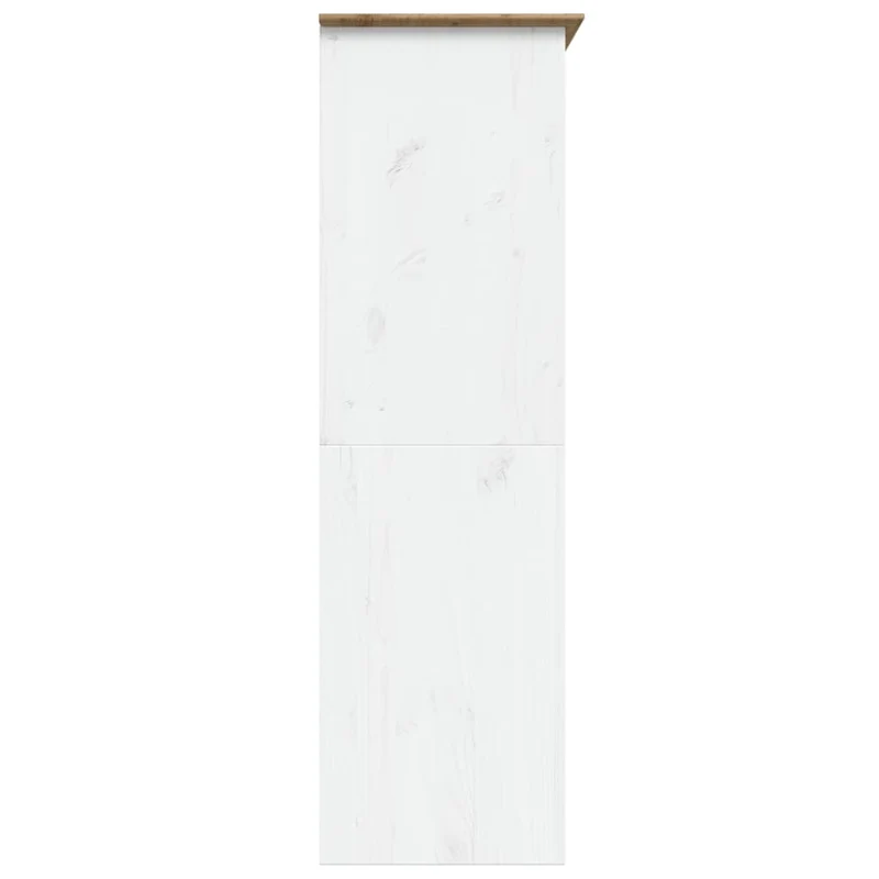 Wardrobe "BODO" White and Brown 146x53,5x173cm Solid Wood Pine