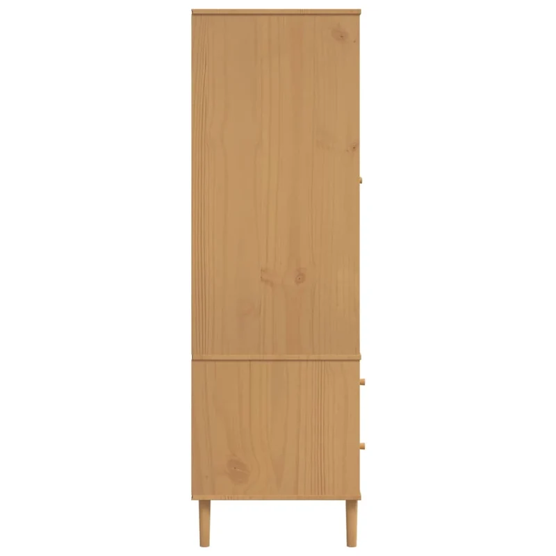 Wardrobe "SENJA" Rattan Look Brown 90x55x175 cm Solid Wood Pine