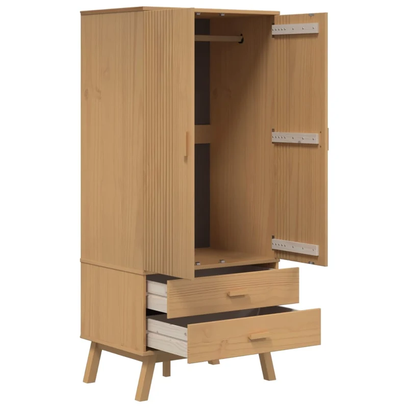 Wardrobe "OLDEN" Brown 76,5x53x172 cm Solid Wood Pine