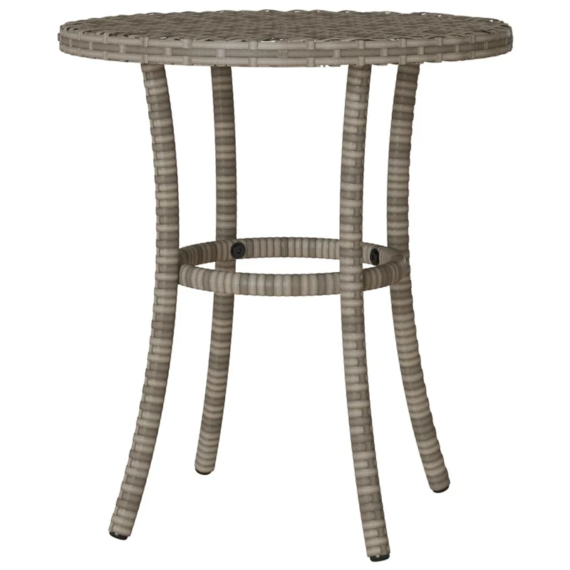 3 Piece Bistro Set with Cushions Grey Poly Rattan