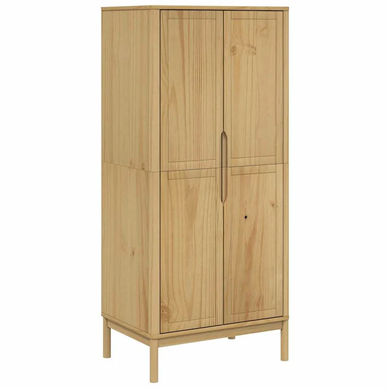 Wardrobe "FLORO" Wax Brown 77x53x171 cm Solid Wood Pine