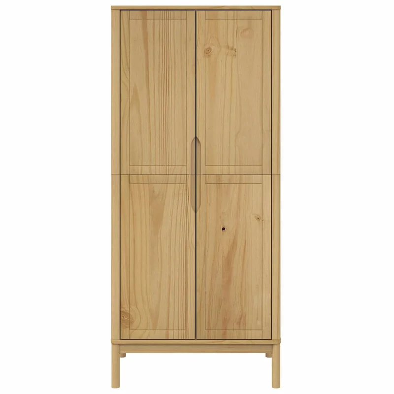 Wardrobe "FLORO" Wax Brown 77x53x171 cm Solid Wood Pine