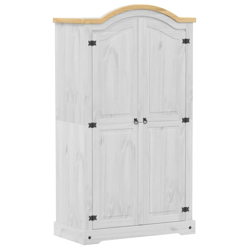 Wardrobe "Corona" White 102x52x186 cm Solid Wood Pine