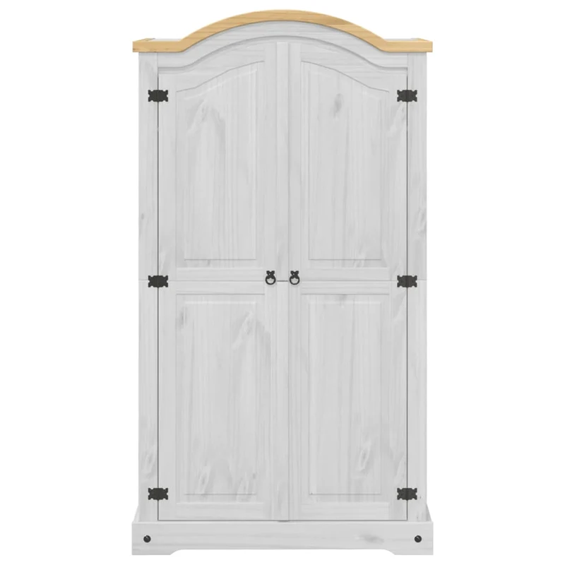 Wardrobe "Corona" White 102x52x186 cm Solid Wood Pine