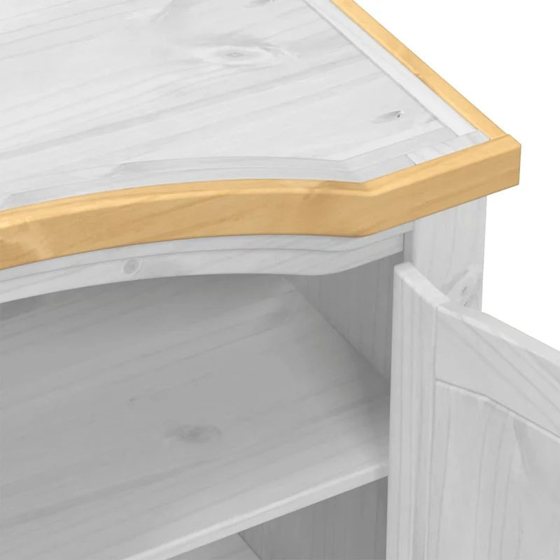 Wardrobe "Corona" White 102x52x186 cm Solid Wood Pine