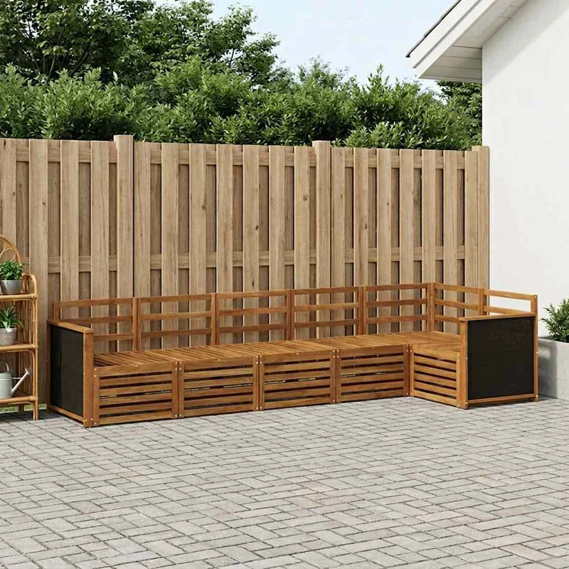 Outdoor Sofa Set 5 pcs Natural Solid Acacia Wood
