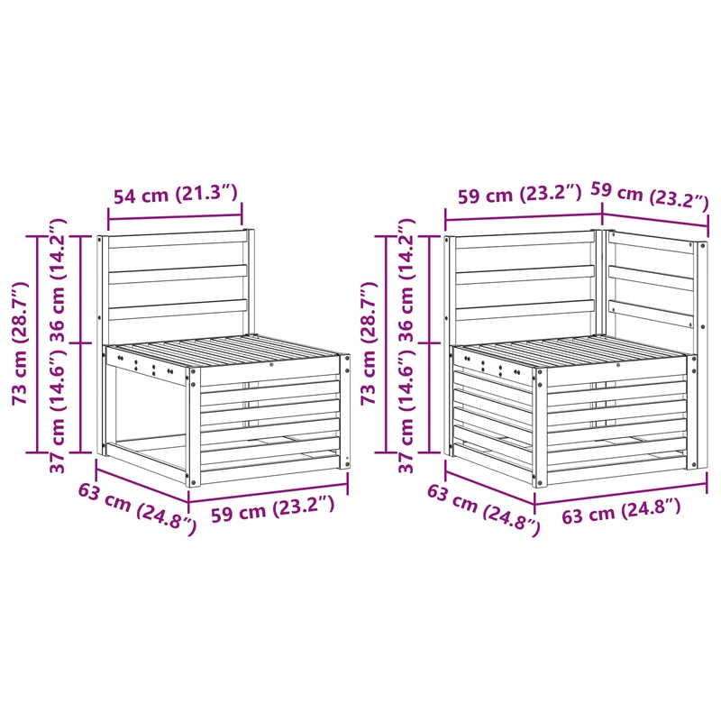 Outdoor Sofa Set 5 pcs Natural Solid Acacia Wood