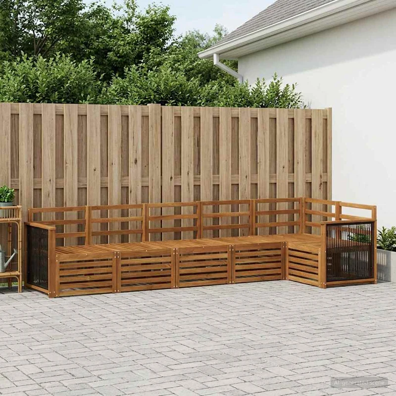 Outdoor Sofa Set 5 pcs Natural Solid Acacia Wood