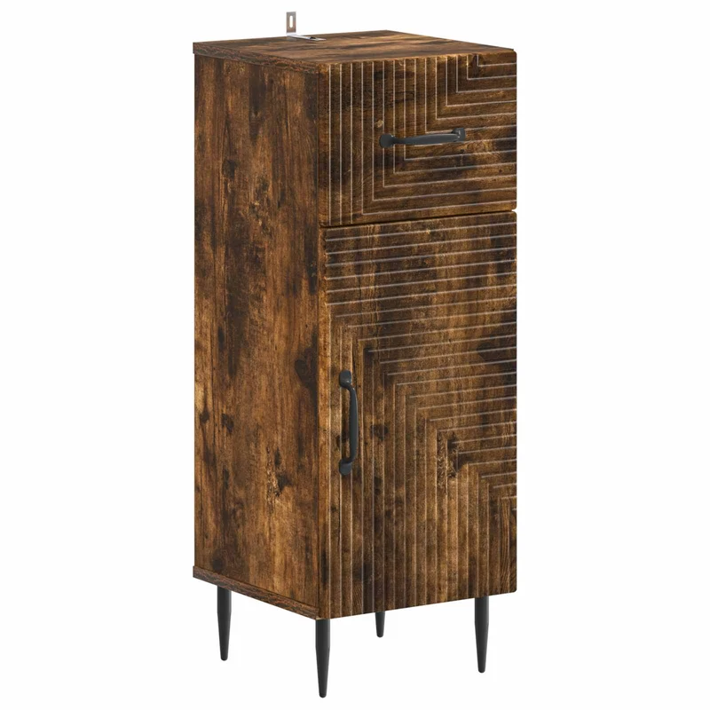 4 Piece Bathroom Cabinet Set HAARLEM Smoked Oak Engineered Wood