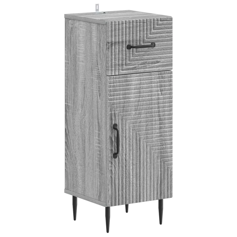 4 Piece Bathroom Cabinet Set HAARLEM Grey Sonoma