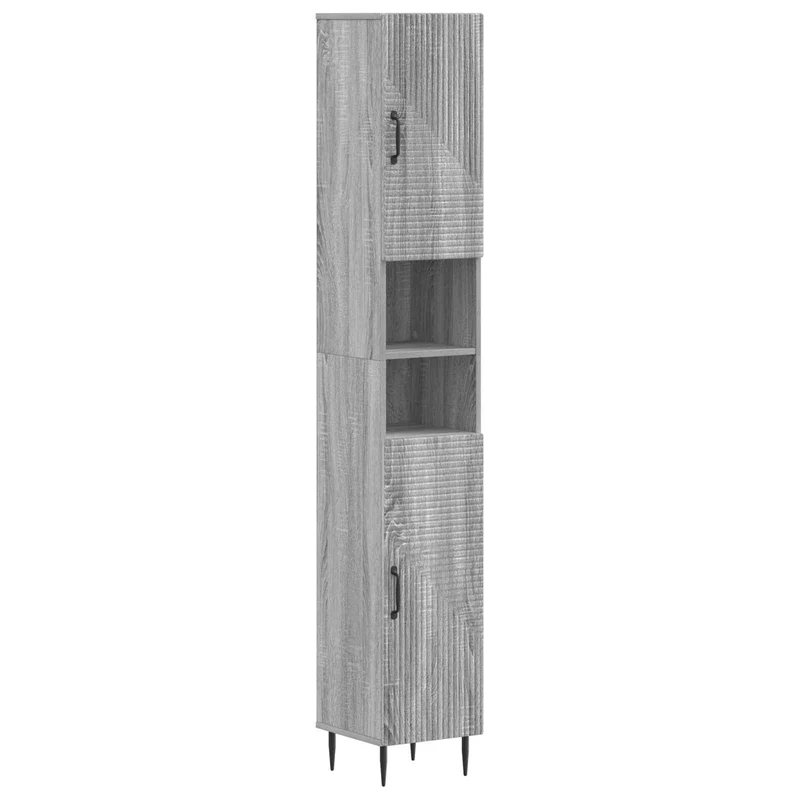 4 Piece Bathroom Cabinet Set HAARLEM Grey Sonoma