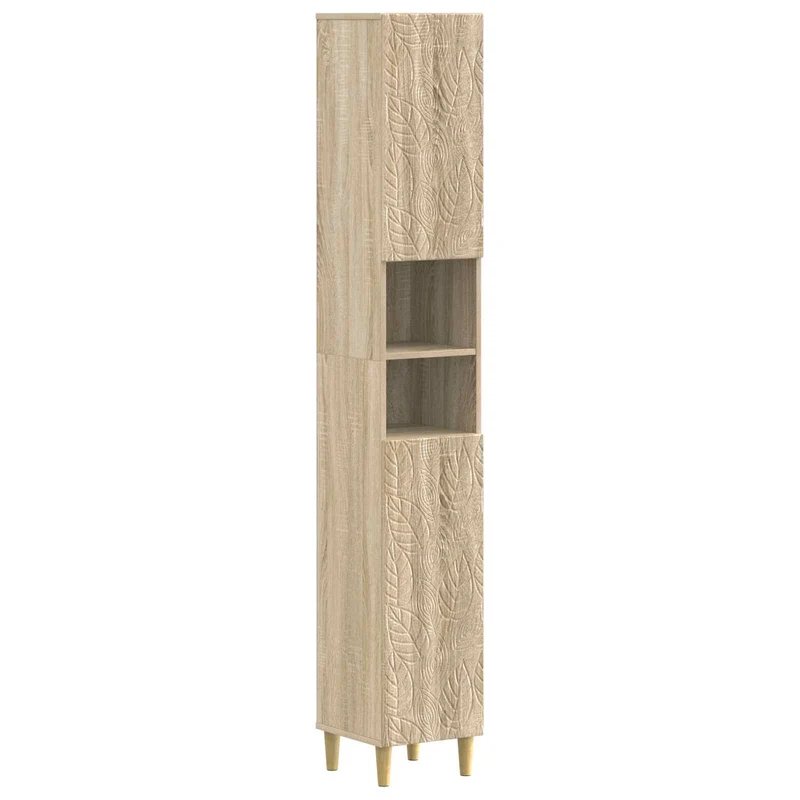 4 Piece Bathroom Cabinet Set DELFT Sonoma Oak Engineered Wood