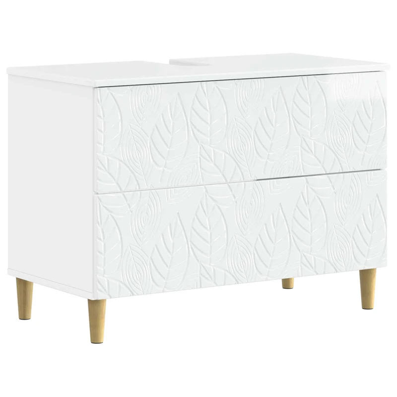 4 Piece Bathroom Cabinet Set DELFT High Gloss White