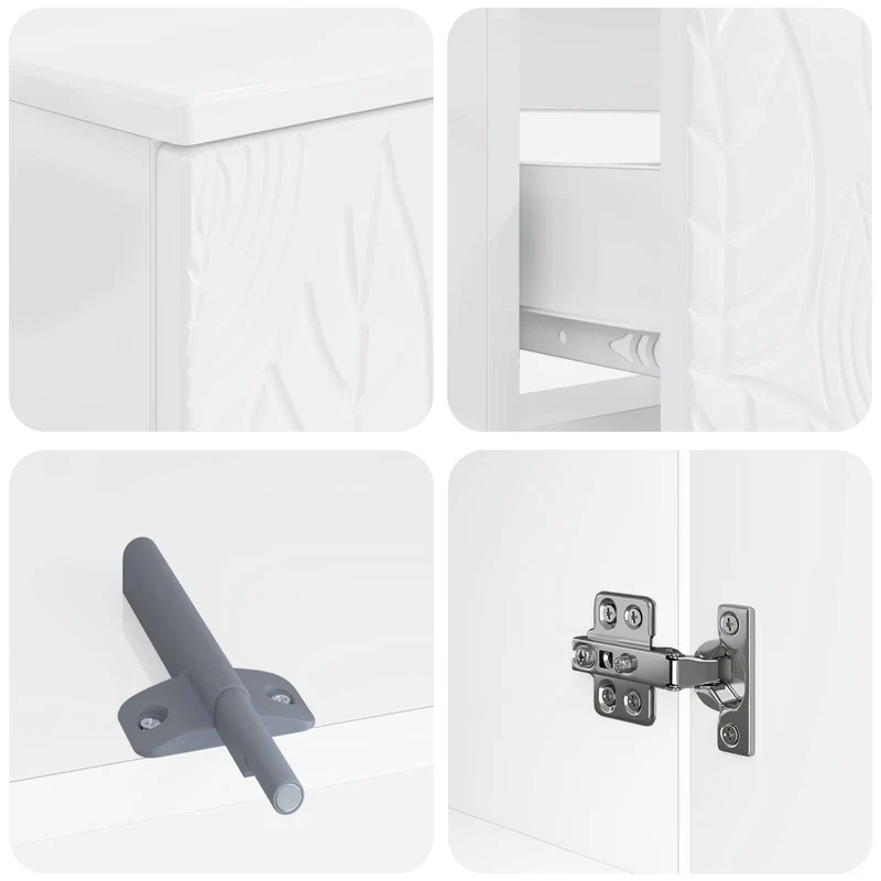 4 Piece Bathroom Cabinet Set DELFT High Gloss White