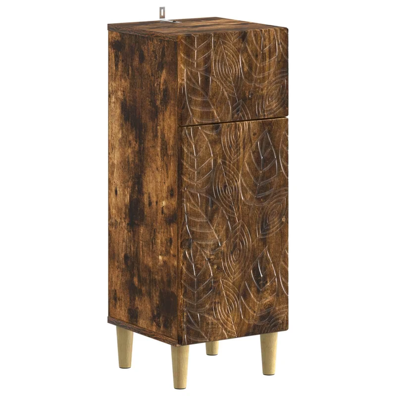 4 Piece Bathroom Cabinet Set DELFT Smoked Oak Engineered Wood