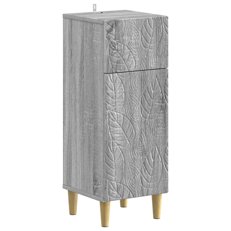 4 Piece Bathroom Cabinet Set DELFT Grey Sonoma Engineered Wood