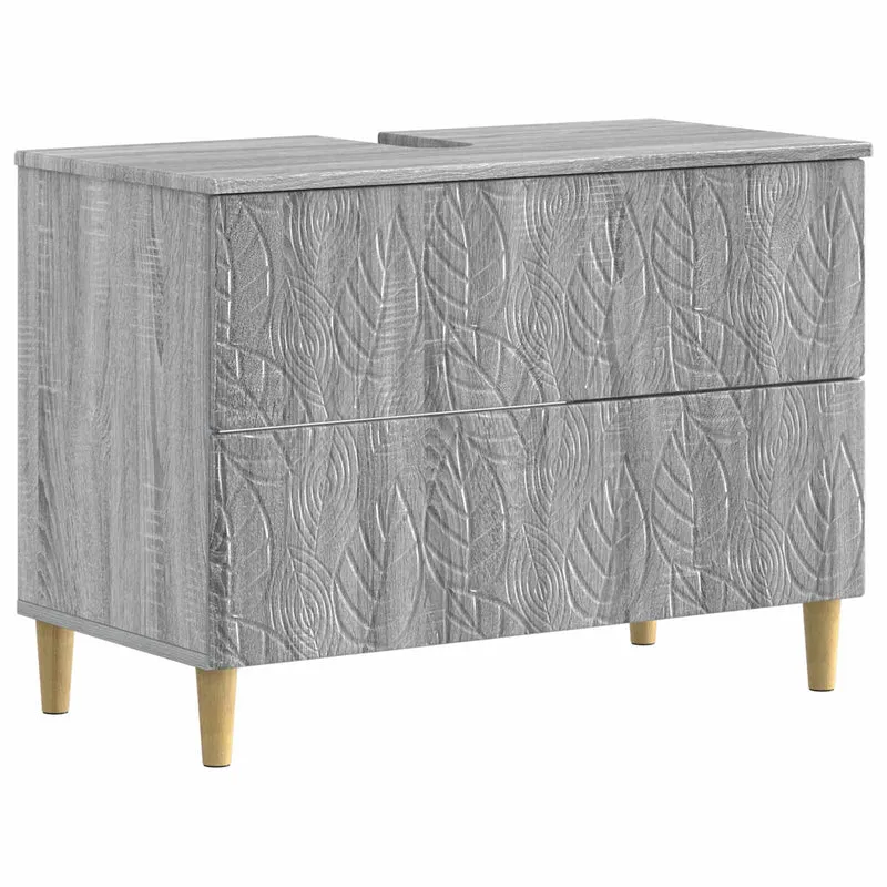 4 Piece Bathroom Cabinet Set DELFT Grey Sonoma Engineered Wood