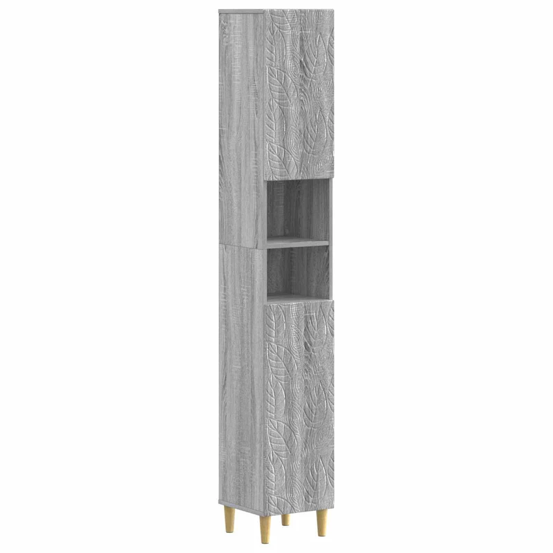 4 Piece Bathroom Cabinet Set DELFT Grey Sonoma Engineered Wood