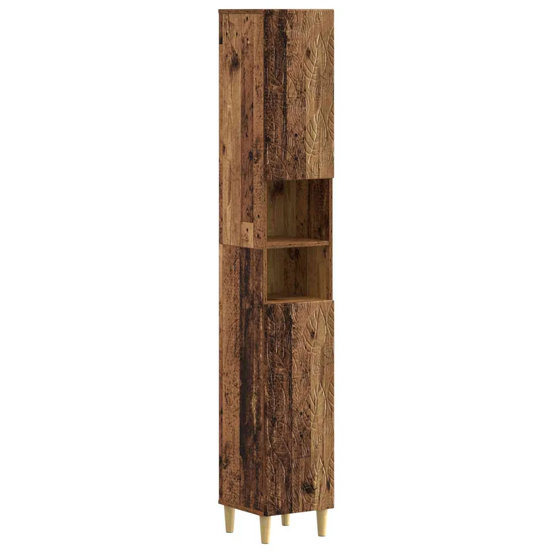 4 Piece Bathroom Cabinet Set DELFT Old Wood Engineered Wood