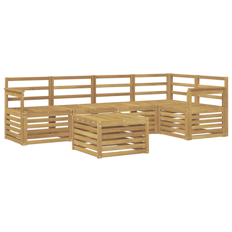 Outdoor Sofa Set 6 pcs White Solid Acacia Wood